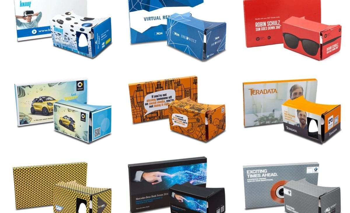 Eine Auswahl an individualisierten Cardboard-Designs