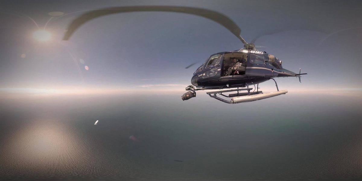 360-Grad-Panorama gefilmt aus einem Helikopter