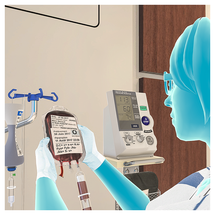 Kontrolle von Patienten-Daten vor einer Bluttransfusion